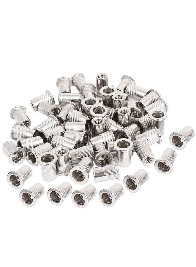 jaexest 50-Piece M5 Stainless Steel Rivet Nuts - Metric M5-0.8mm Threaded Rivnut Insert Nutsert Kit, Rust-Resistant Heavy Duty Hardware Fasteners (Silver) - Image 1
